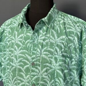 Tommy Bahama Palm Tree Button Down Shirt | Size XXL | Green Tropical